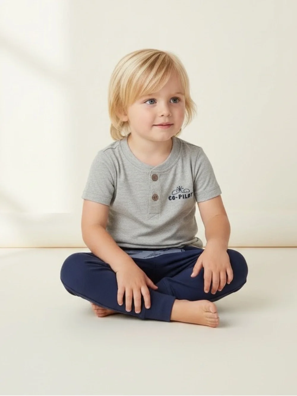 Carter's Navy, Gray & Cream Airplane 3-Piece Outfit Set